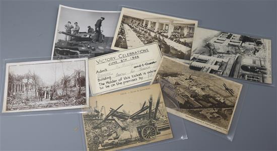 A quantity of WWI military photos etc